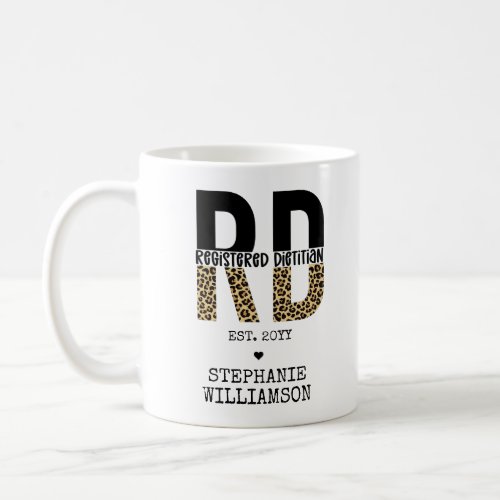 Custom RD Registered Dietitian Cheetah Print Coffee Mug