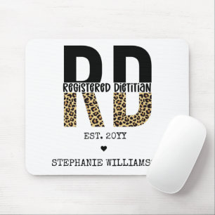 Custom RD Registered Dietitian Cheetah Print Mouse Pad