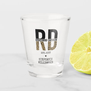 Custom RD Registered Dietitian Cheetah Print Shot Glass