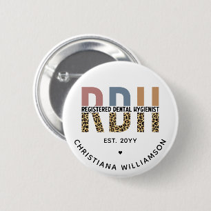 Custom RDH Registered Dental Hygienist Gifts Button