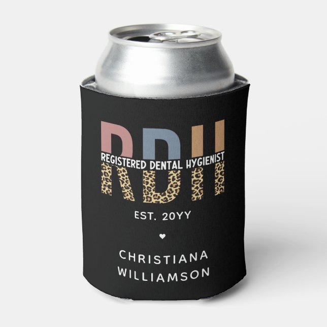 Custom RDH Registered Dental Hygienist Gifts Can Cooler (Can Front)