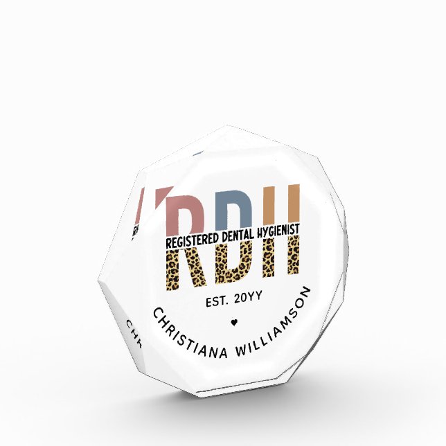 Custom RDH Registered Dental Hygienist Gifts Photo Block (Left)