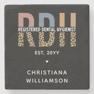 Custom RDH Registered Dental Hygienist Gifts Stone Coaster