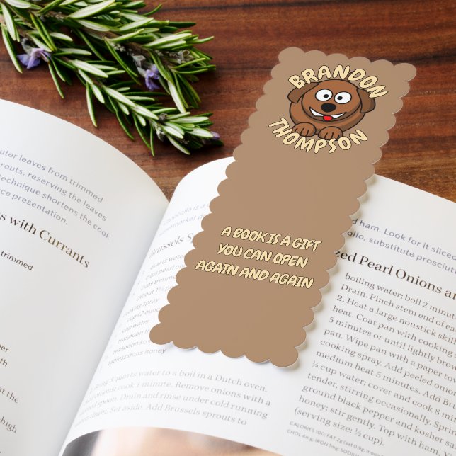 Custom Reader Name Dog Animal Drawing Bookmarks (Book)