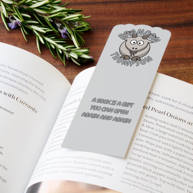 Custom Reader Name Goat Zoo Farm Animal Drawing Bookmarks (Book)