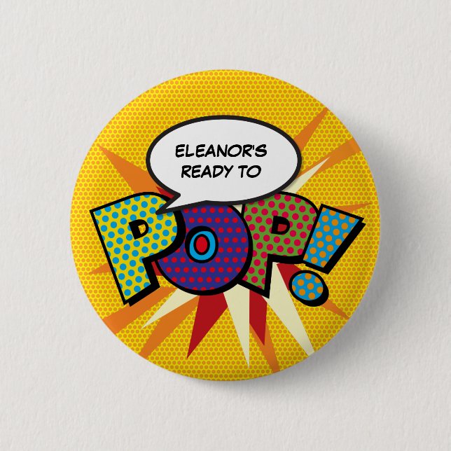 Custom Ready to POP Baby Shower Favor Button (Front)