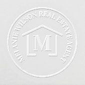Custom Real Estate Agent Business House Monogram Embosser (Design)