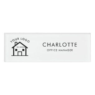 Custom Real Estate Agent Business Logo Employees Name Tag