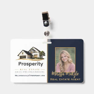 Custom Real Estate Agent Employee Photo ID Name Badge