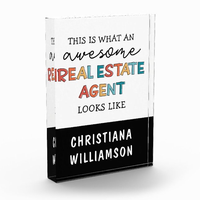 Custom Real Estate Agent Funny Awesome Realtor Photo Block (Left)