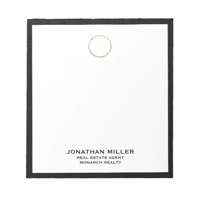 Custom Real Estate Agent Gold Logo Notepad (Front)