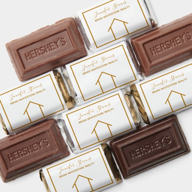 Custom Real Estate Agent Gold Open House Marketing Hershey's Miniatures (Assorted)