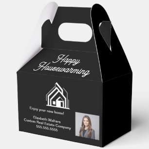 Custom Real Estate Agent Photo Housewarming Favor Boxes