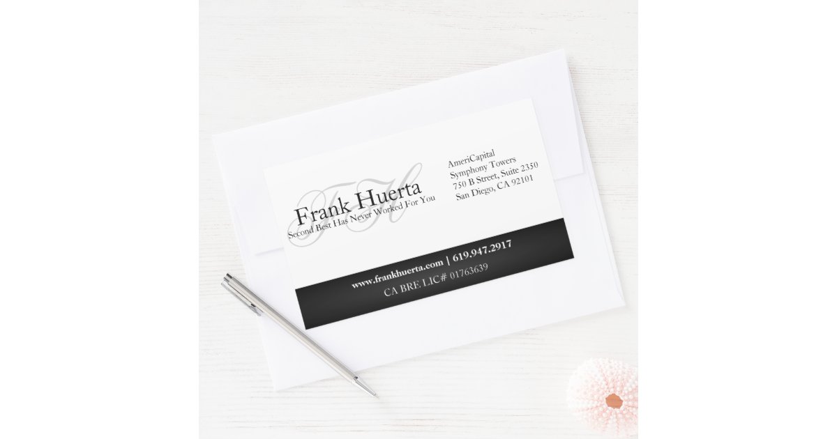 Custom Real Estate Business Courtesy Of (rev3) Rectangular Sticker | Zazzle