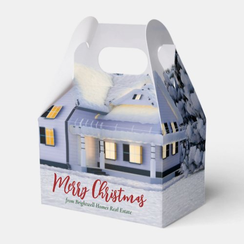 Custom Real Estate Business Home Christmas Party Favor Boxes