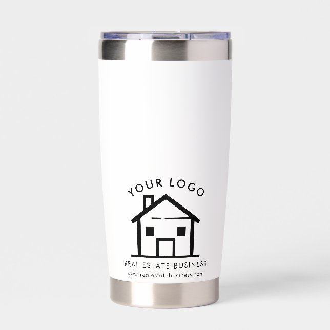 Custom Real Estate Business Logo Promotional Swag Insulated Tumbler (Front)