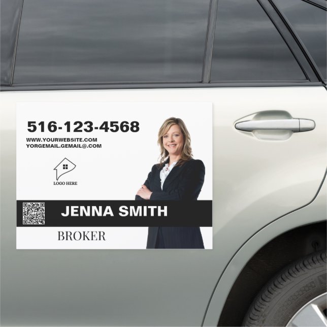 Custom Real Estate Business Website Phone Number Car Magnet (In Situ)