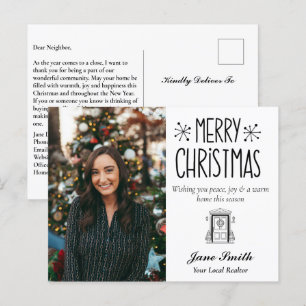 Custom Real Estate Christmas  Holiday Postcard