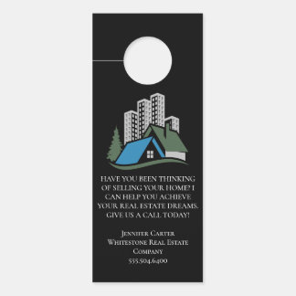 Custom Real Estate Company Business Cards supplies Door Hanger