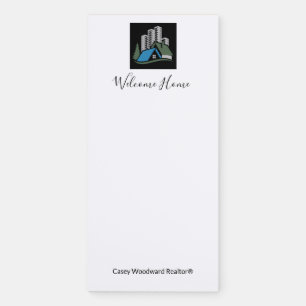 Custom Real Estate Company Business Cards supplies Magnetic Notepad