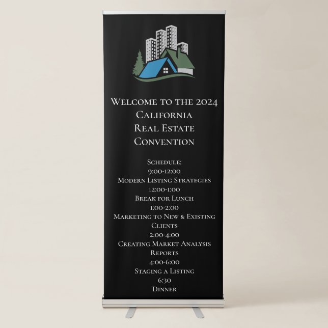 Custom Real Estate Company Business Cards supplies Retractable Banner (Front)