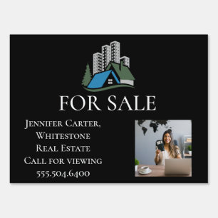 Custom Real Estate Company Business Cards supplies Sign