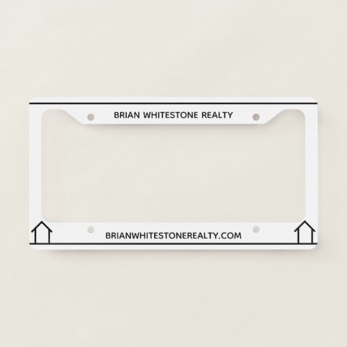 Custom Real Estate Company Business Marketing License Plate Frame