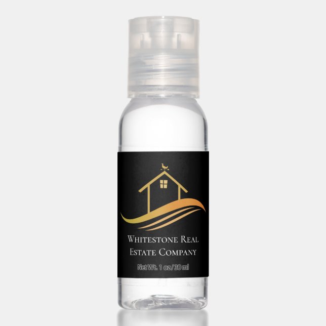 Custom Real Estate Company Chic Realtor Marketing Hand Sanitizer (Front)