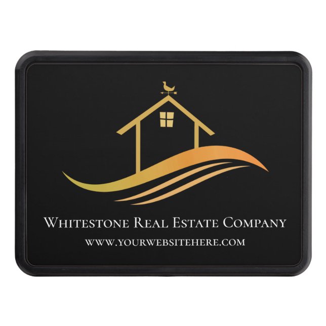 Custom Real Estate Company Chic Realtor Marketing Hitch Cover (Front)