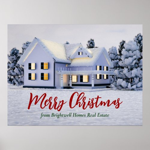 Custom Real Estate Company Christmas Holiday Party Poster