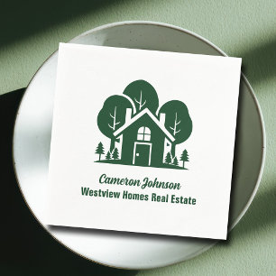 Custom Real Estate Company Forest Open House Napkins