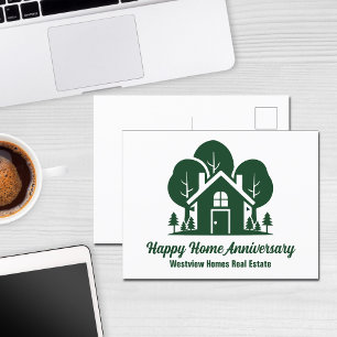 Custom Real Estate Company Green Forest House Postcard