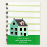 Custom Real Estate Company Green Home Builder 2023 Planner<br><div class="desc">Cute custom real estate company planner for a realtor to hand out to potential clients or realty agents. A realtor this modern green home planner to plan your house viewing appointments. A personalized business marketing item for 2023.</div>