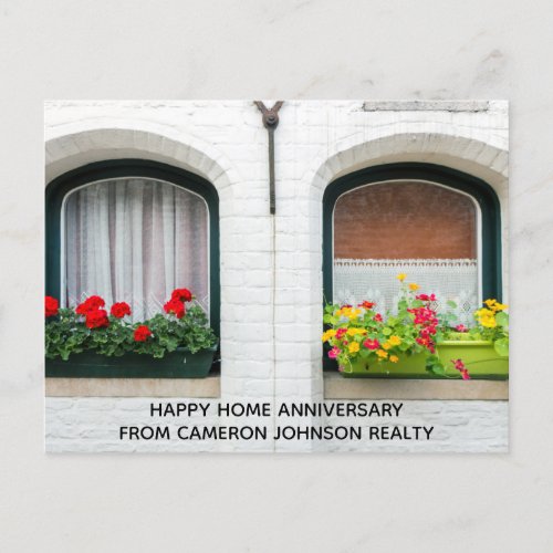 Custom Real Estate Company House Flowers Marketing Postcard