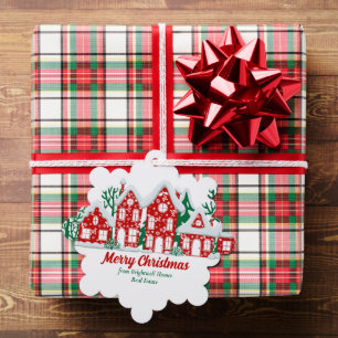 Custom Real Estate Company Merry Christmas Houses Ornament Card