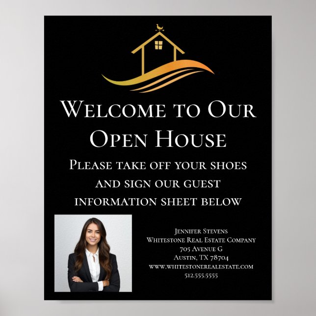 Custom Real Estate Company Open House Welcome Poster (Front)