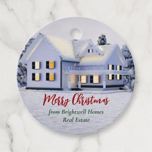 Custom Real Estate Company Winter Holiday Gift Favor Tags