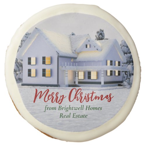 Custom Real Estate Company Winter Holiday Party Sugar Cookie