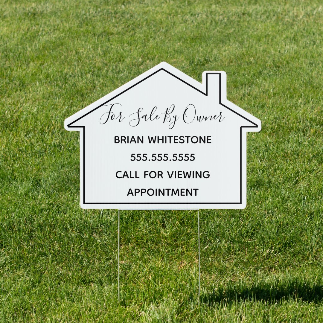 Owner Sign Custom Real Estate For Sale By Owner House Yard Sign | Zazzle
