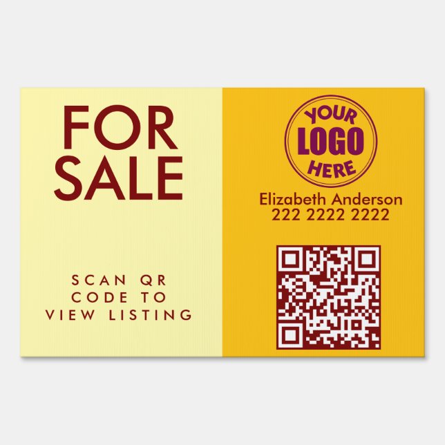 Custom Real Estate For Sale QR Code Listing Yard Sign (Back)