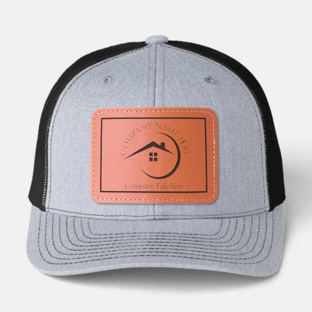 Custom Real Estate Leather Patch Hat Realtor Truck (Front)