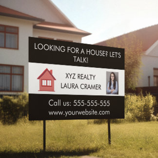 Custom Real Estate Logo Promotional Marketing Sign