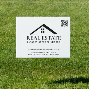 Custom Real Estate logo with QR code website Sign