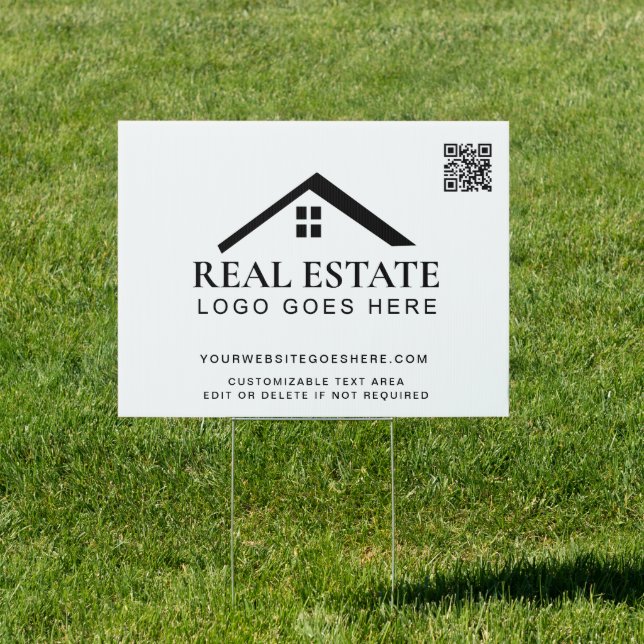 Custom Real Estate logo with QR code website Sign (Insitu)