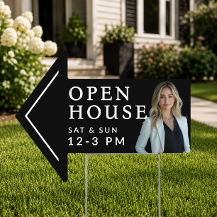 Custom Real Estate Open House Arrow Yard Sign