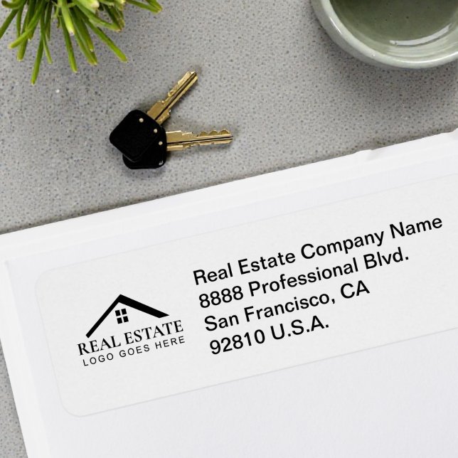 Custom Real Estate Return Address Personalized  Label (Customizable logo and return address envelope and package labels.)