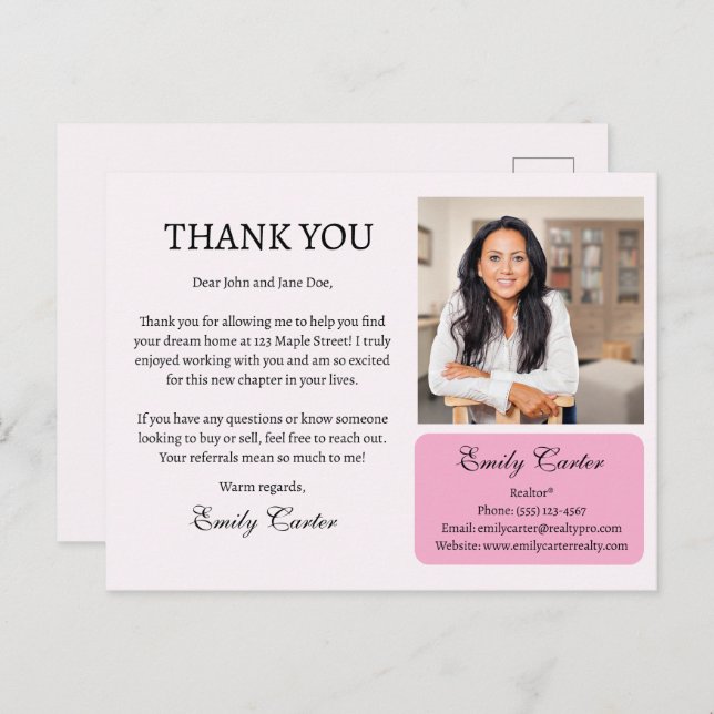 Custom Real Estate Thank You Postcard (Front/Back)