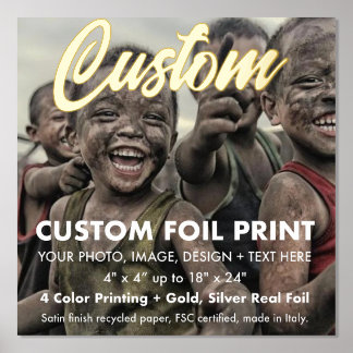 Custom Real Foil (Gold or Silver) Print 12" x 12"