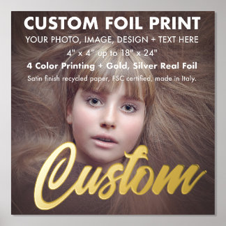 Custom Real Foil (Gold or Silver) Print 16" x 16"