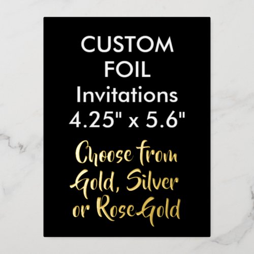 Custom Real Foil Invitations GOLD 425 x 56